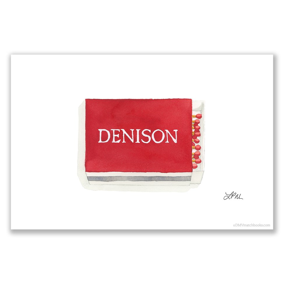Denison University (Granville, OH) restaurant matchbook art print