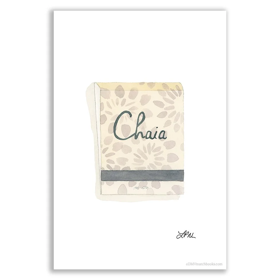 Chaia restaurant matchbook art print