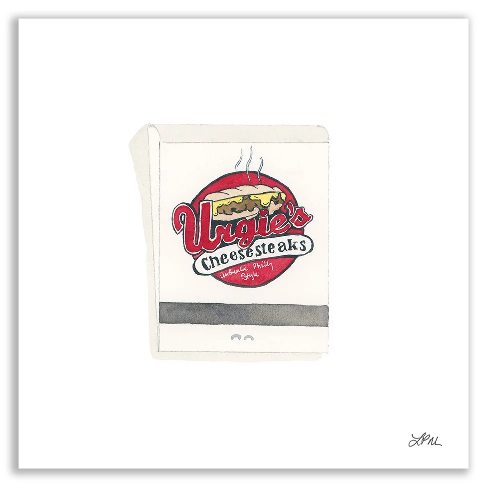 Urgie's Cheesesteak restaurant matchbook art print