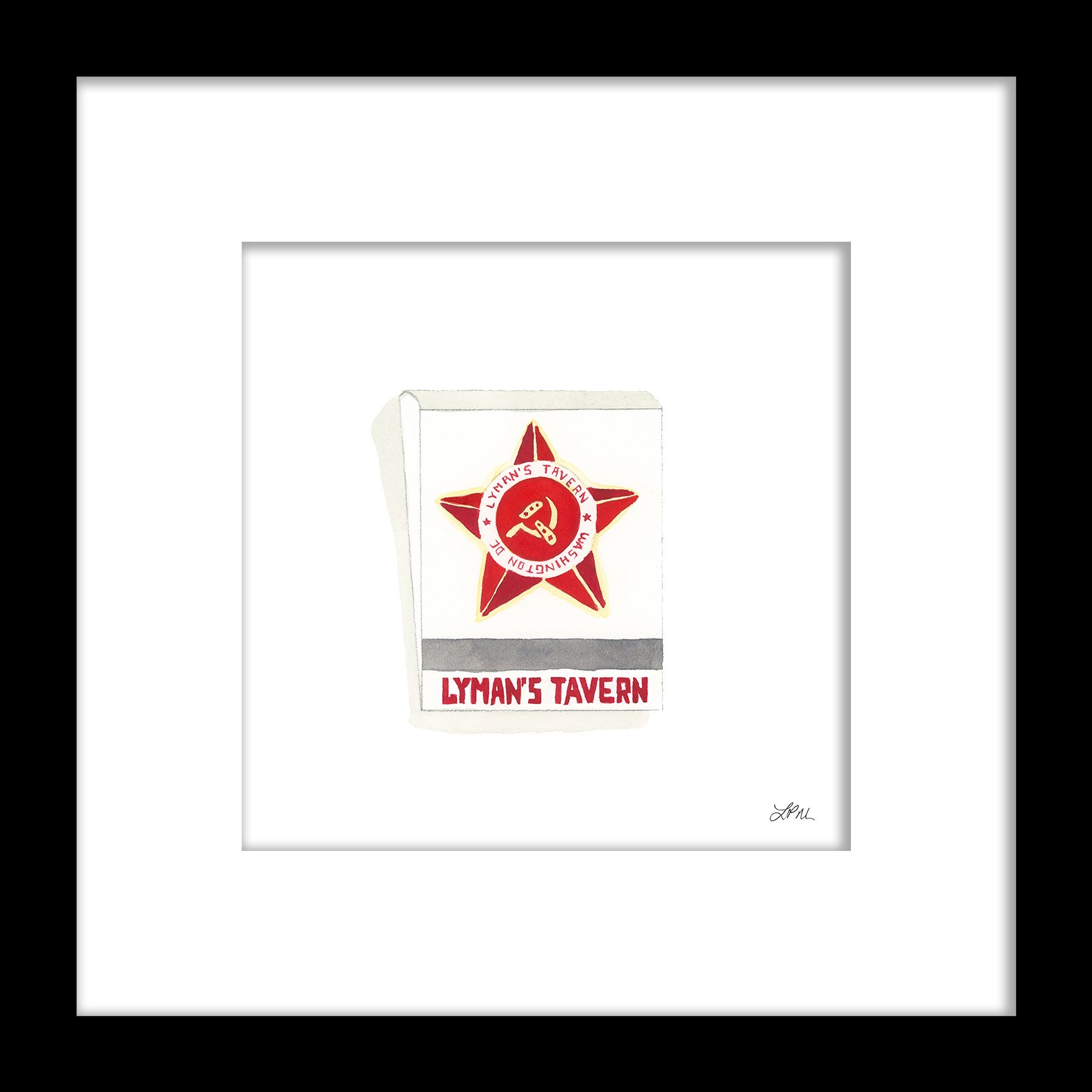 Lyman's Tavern restaurant DMV matchbook art print