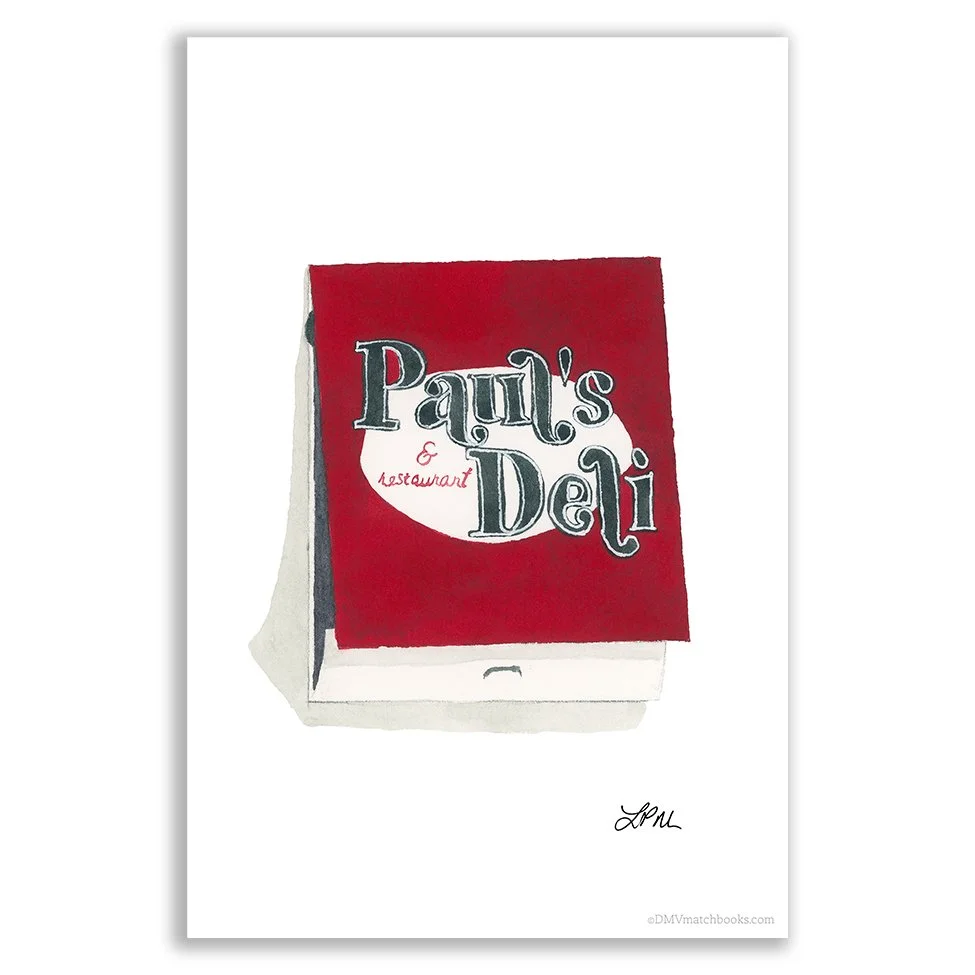 Paul's Deli restaurant DMV matchbook art print