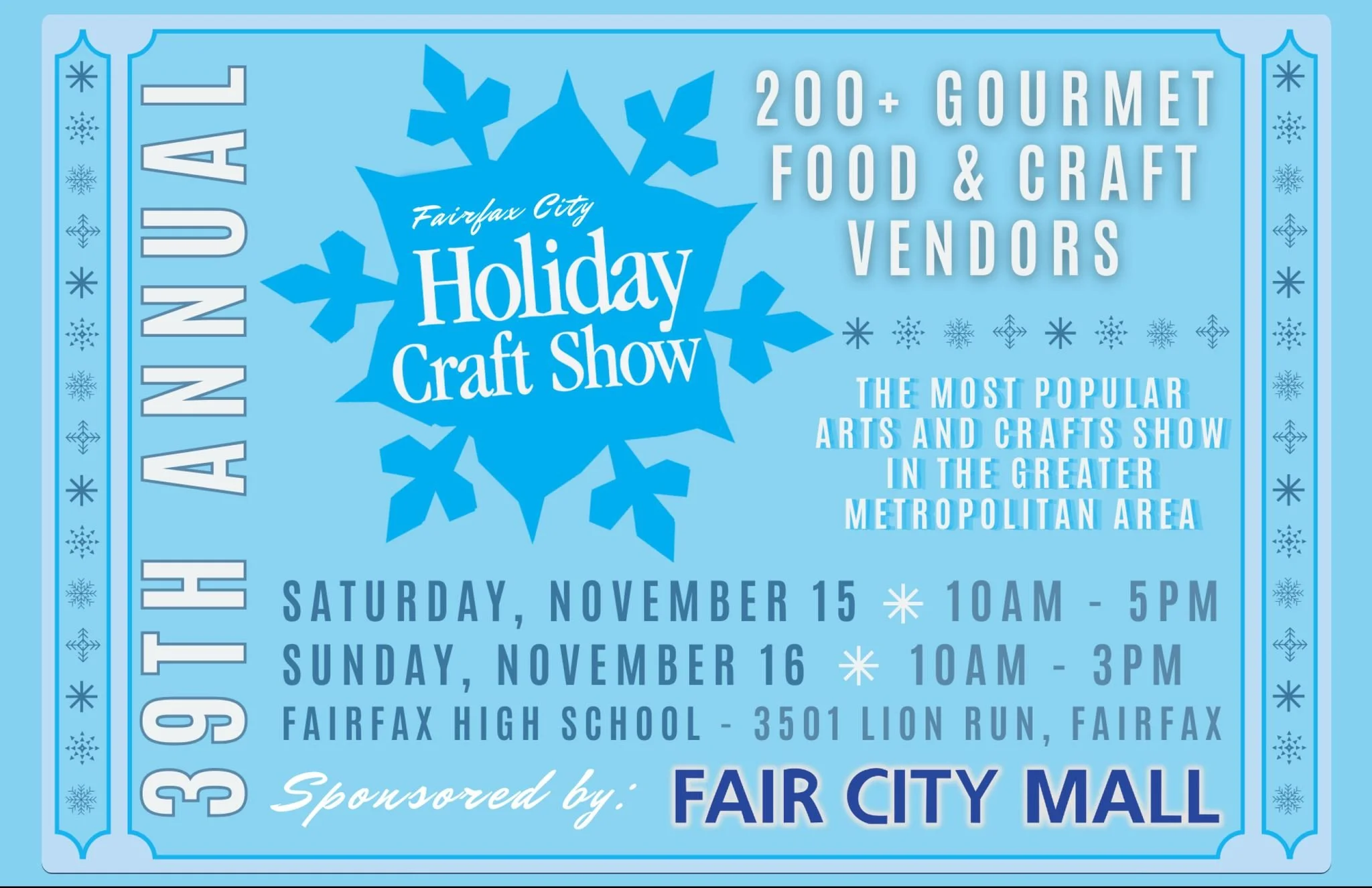 THIS WEEKEND! The Fairfax City Holiday Craft Show at Fairfax High School. I'm in the main gym, booth 218. 

This is a really great event to kick start your holiday shopping. Huge variety of really great vendors and artists. Hope to see you there!