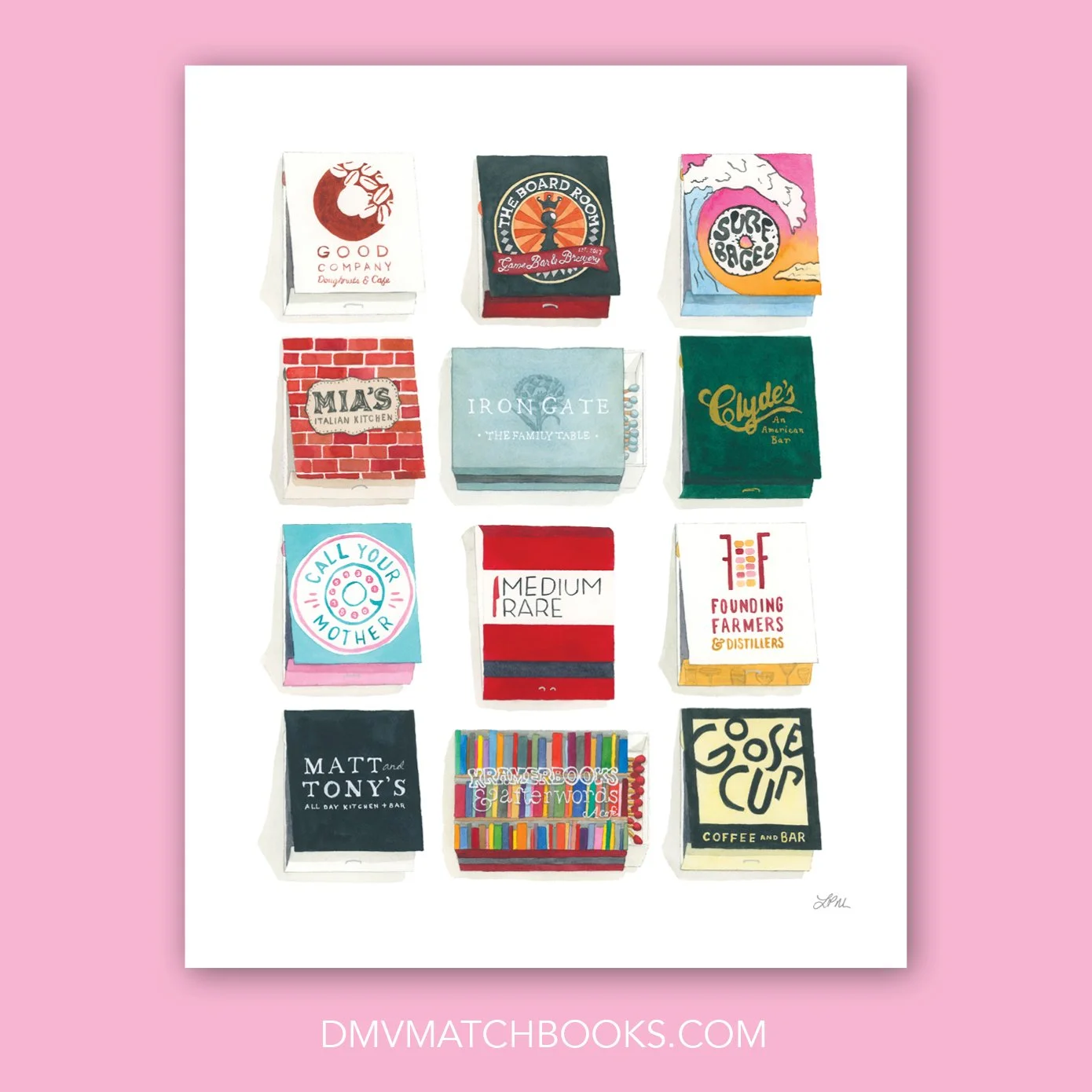 Someone&rsquo;s favorites from across the DMV! 💙

(8x10&rdquo; custom matchbook print, August 2025)

#matchbookart #matchbookpainting  #supportsmallbusiness #eatlocal #drinklocal #DMVmatchbooks