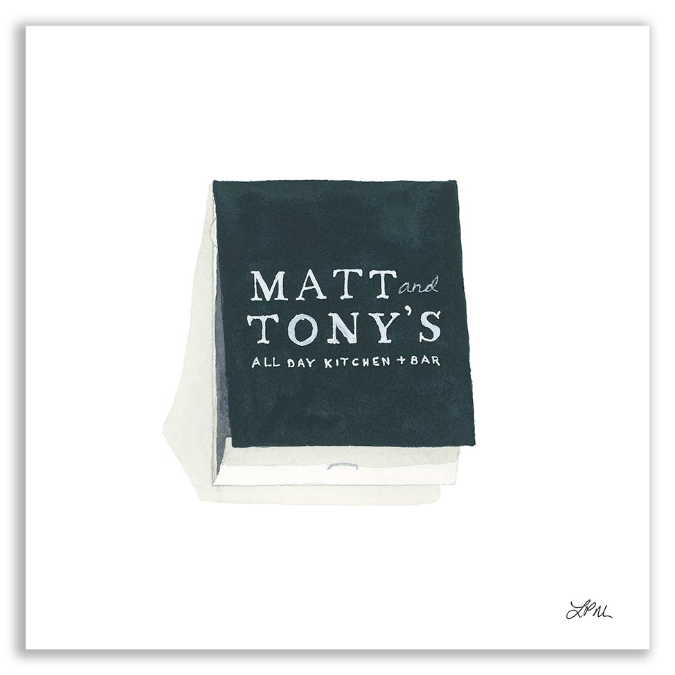 Matt + Tony's restaurant matchbook art print
