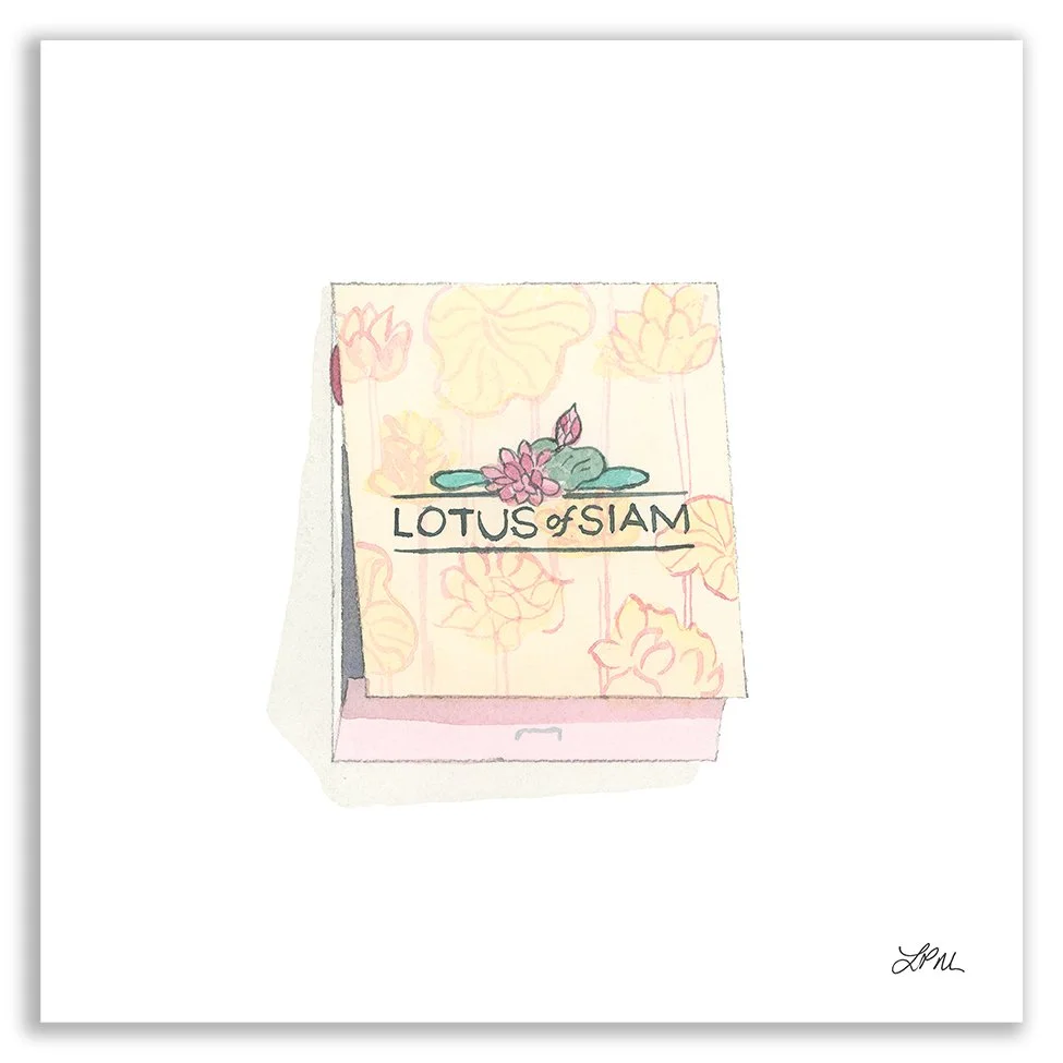 Lotus of Siam (Las Vegas, Nevada) DMV matchbook art print