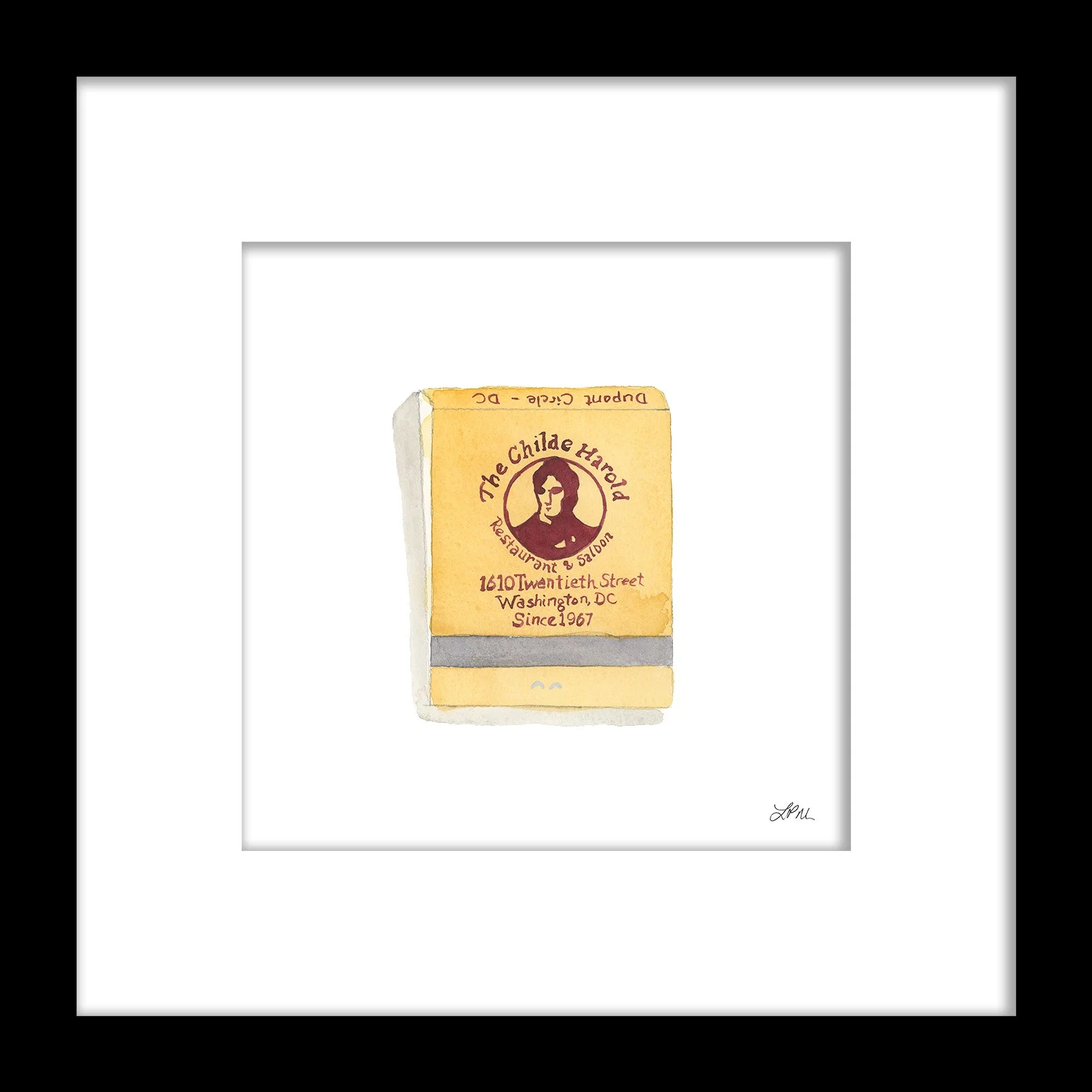 The Childe Harold restaurant matchbook art print DMV Matchbooks