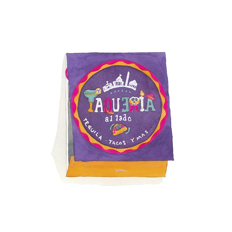 Taqueria al Lado restaurant matchbook art print