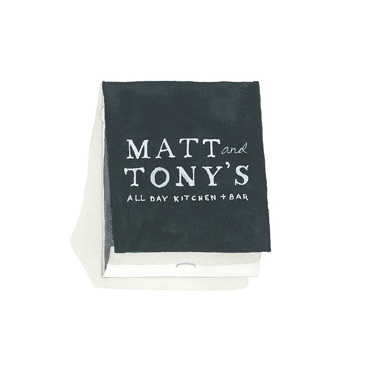 Matt + Tony's restaurant matchbook art print