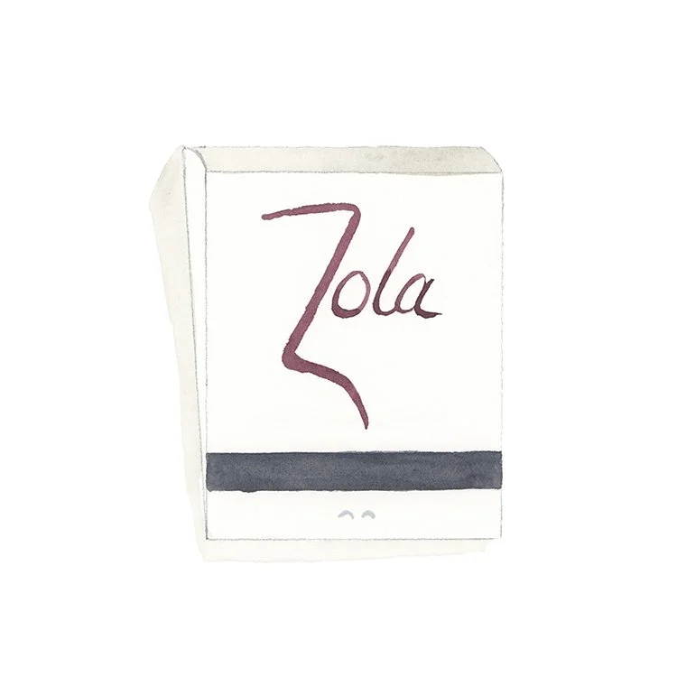 Zola restaurant matchbook art print DMV Matchbooks