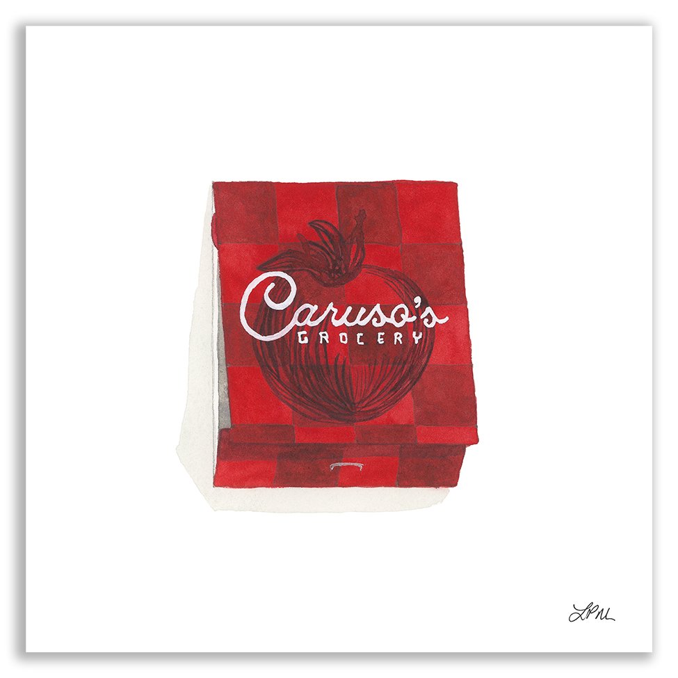 Caruso's Grocery DMV matchbook art print