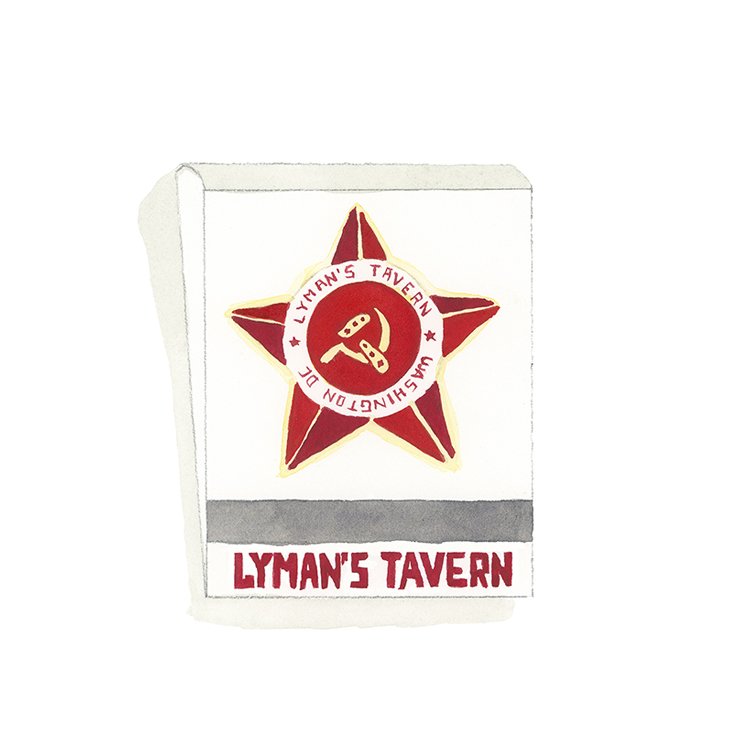 Lyman's Tavern restaurant DMV matchbook art print