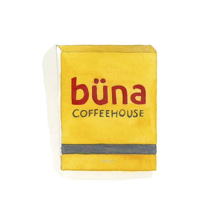 Buna Coffeehouse DMV matchbook art print