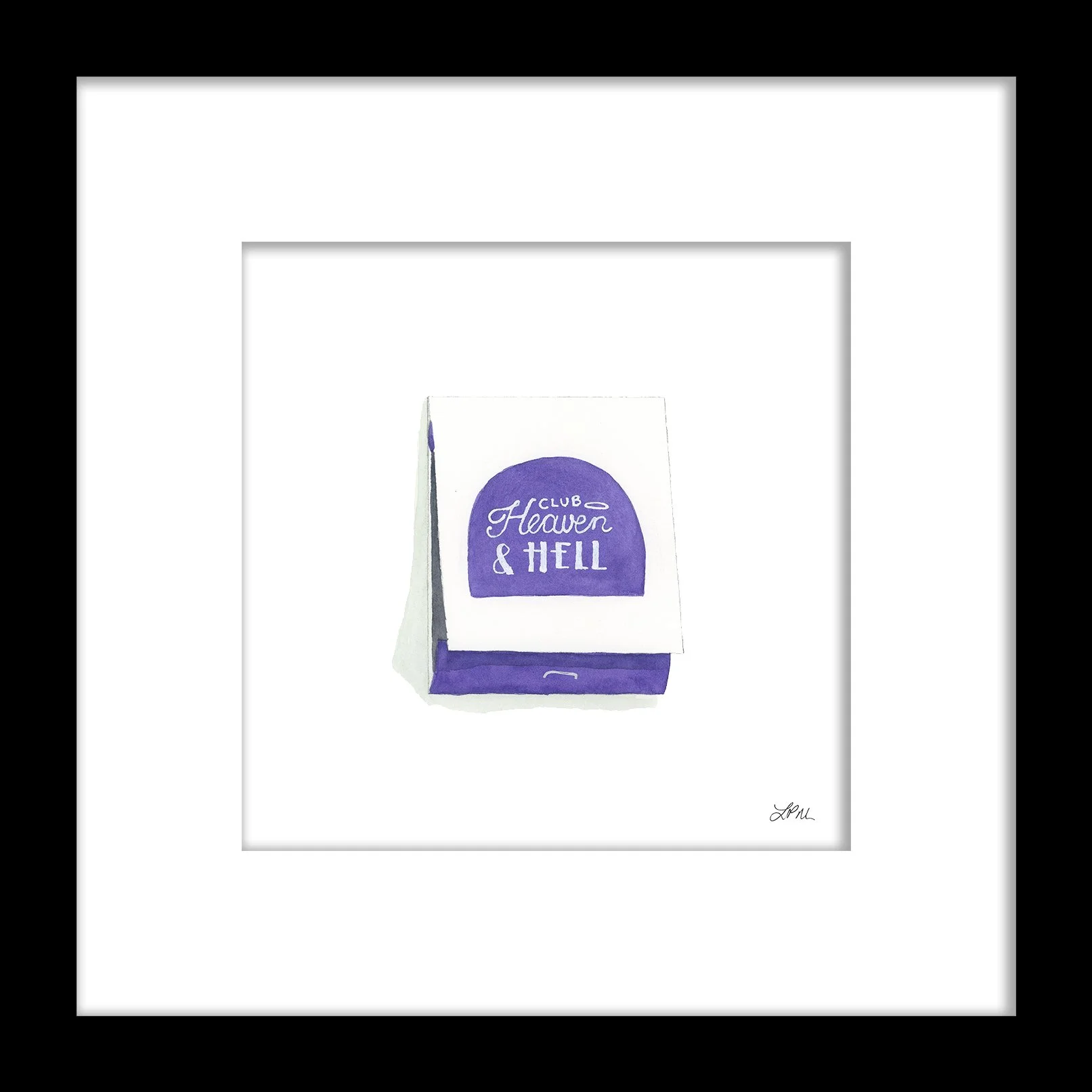 Club Heaven & Hell restaurant matchbook art print DMV Matchbooks