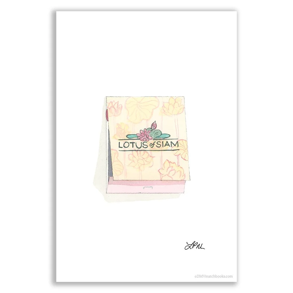 Lotus of Siam (Las Vegas, Nevada) DMV matchbook art print