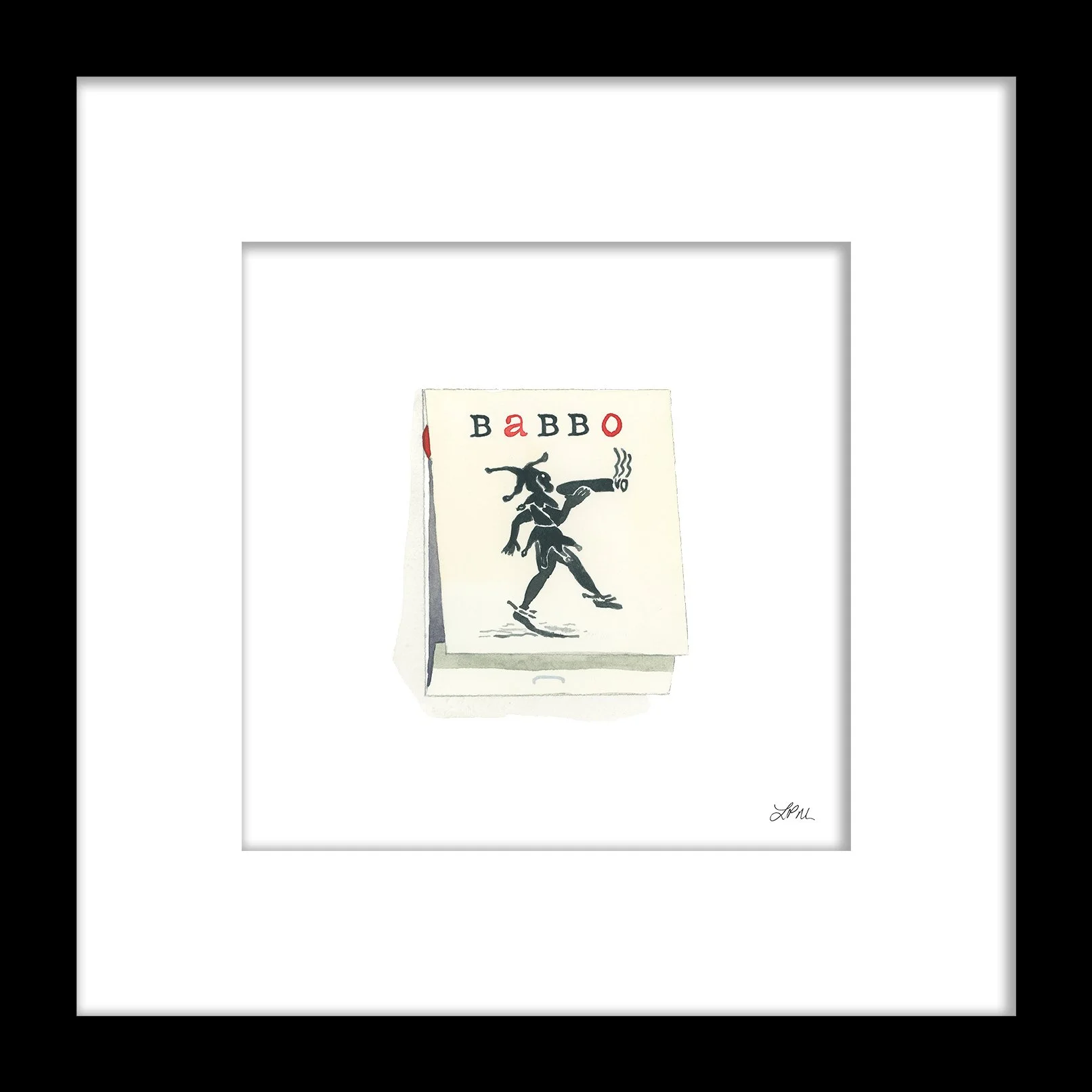 Babbo restaurant matchbook print