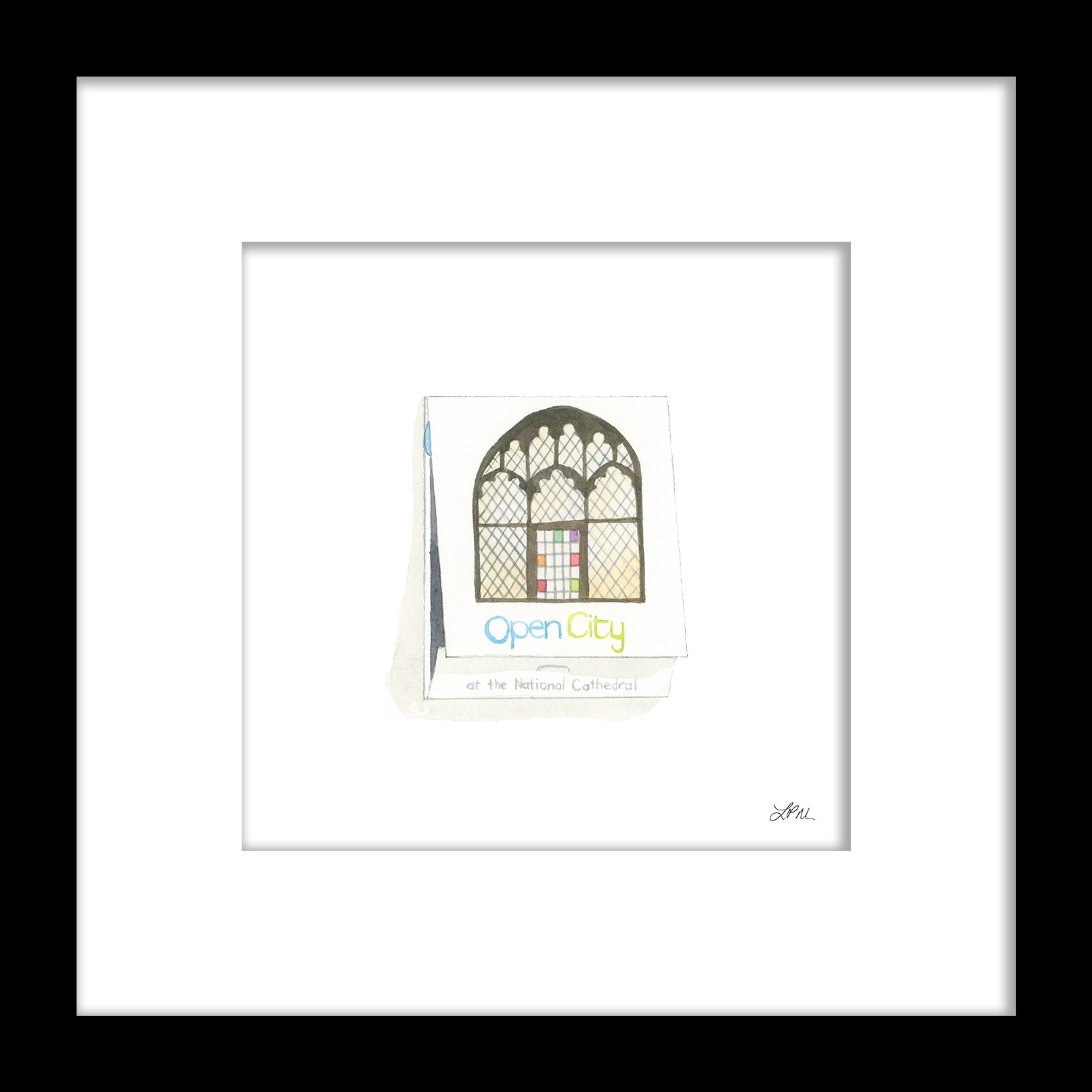 Open City restaurant DMV matchbook art print
