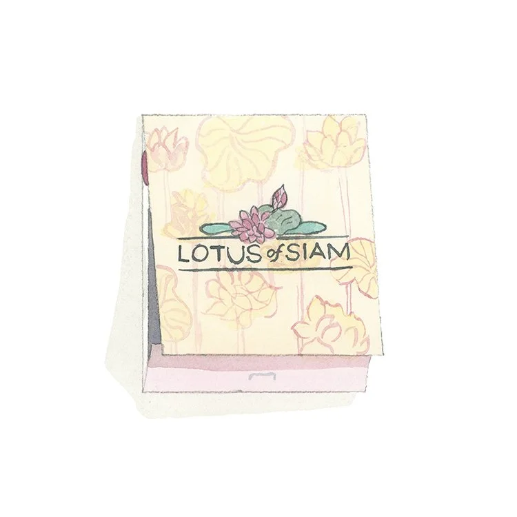 Lotus of Siam (Las Vegas, Nevada) DMV matchbook art print