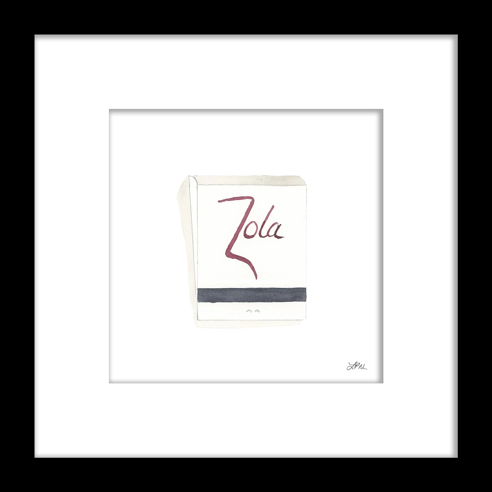 Zola restaurant matchbook art print DMV Matchbooks