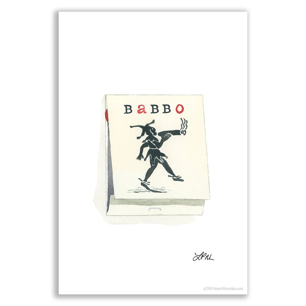 Babbo restaurant matchbook print