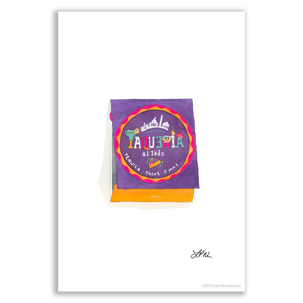 Taqueria al Lado restaurant matchbook art print