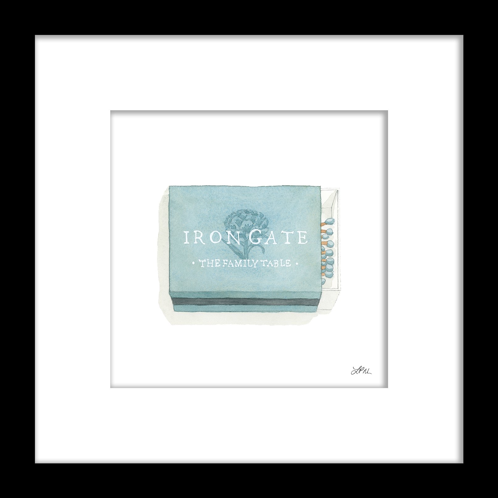 Iron Gate restaurant DMV matchbook art print