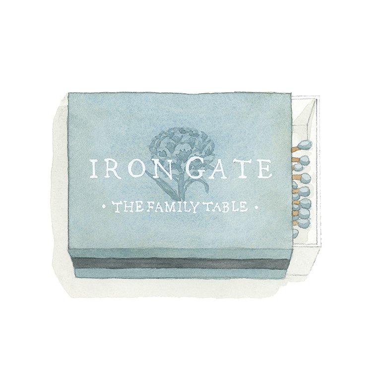Iron Gate restaurant DMV matchbook art print