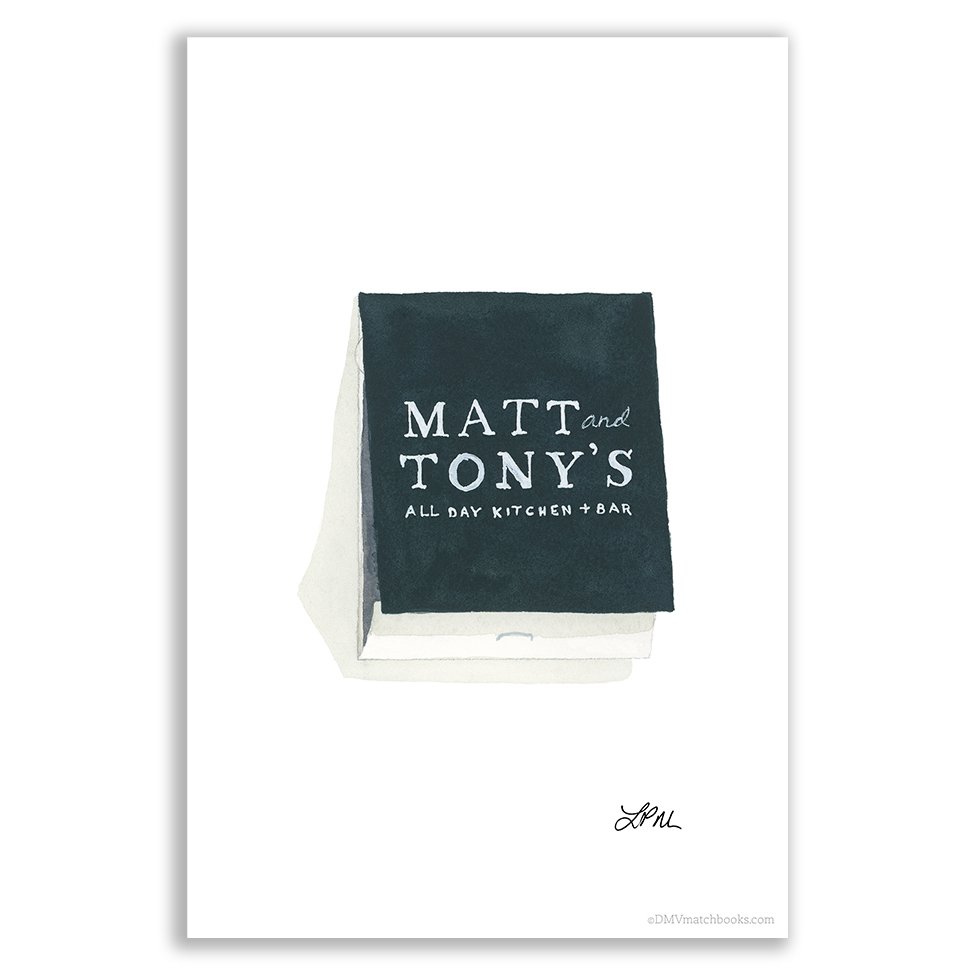 Matt + Tony's restaurant matchbook art print