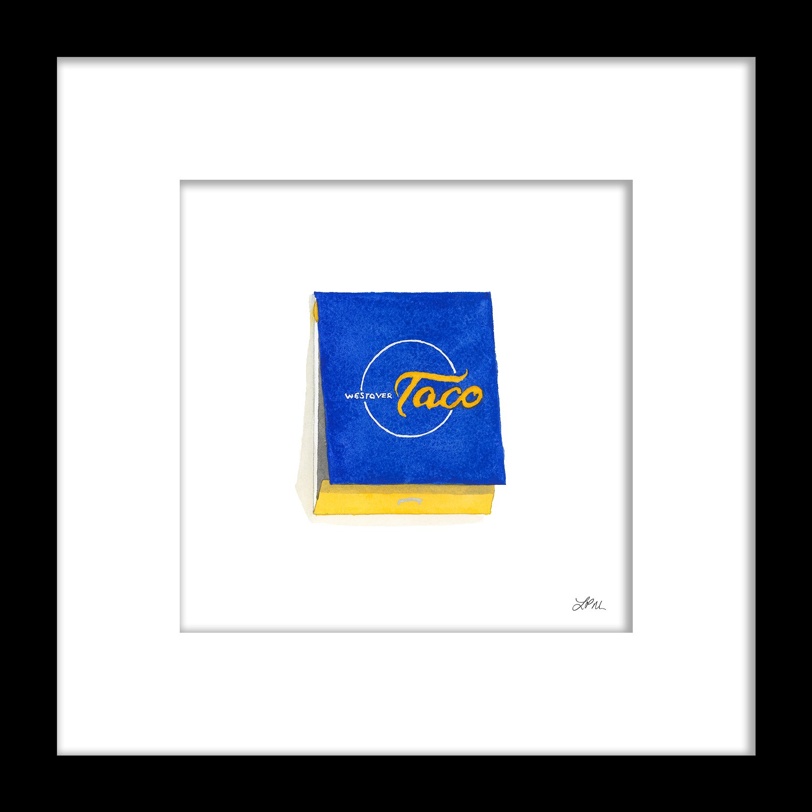 Westover Taco restaurant matchbook art print