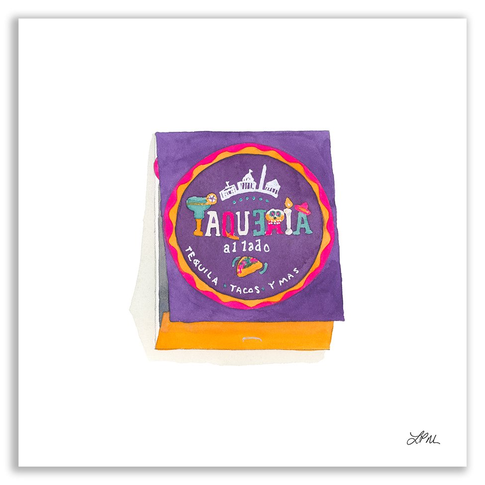 Taqueria al Lado restaurant matchbook art print