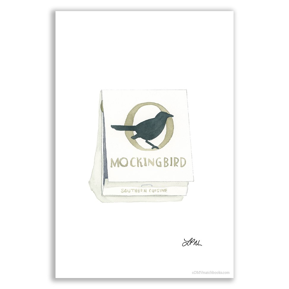 Mockingbird DMV matchbook art print