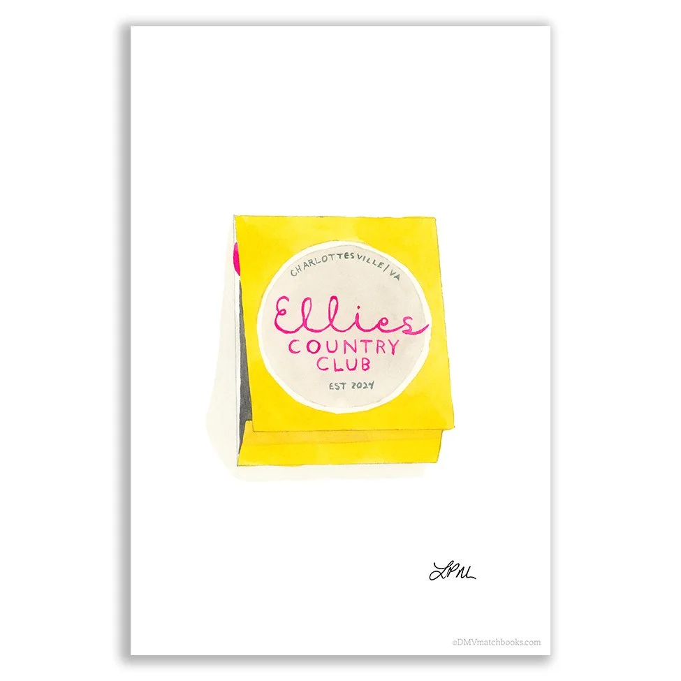 Ellie's Country Club (Charlottesville) restaurant matchbook art print