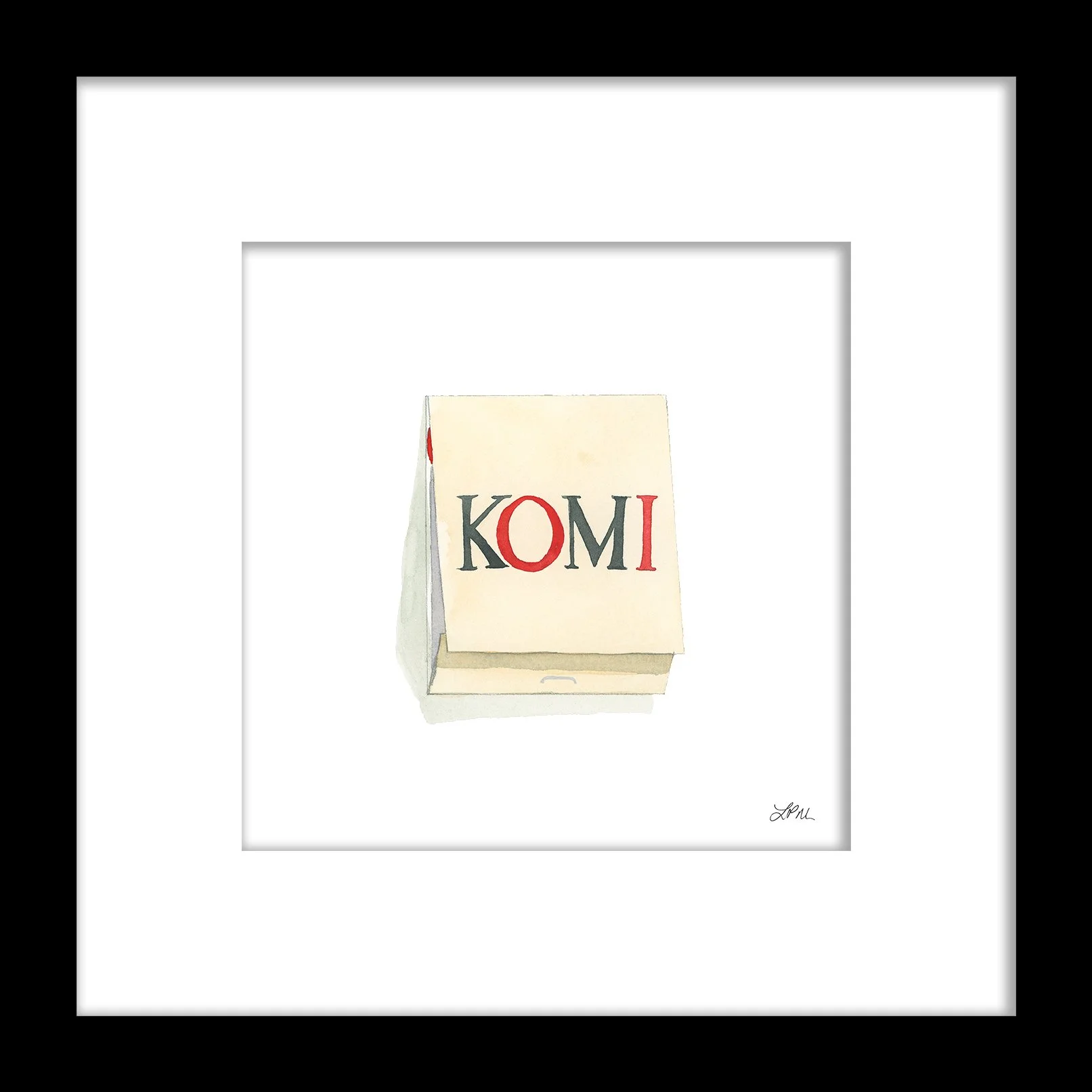 Komi restaurant matchbook art print DMV Matchbooks