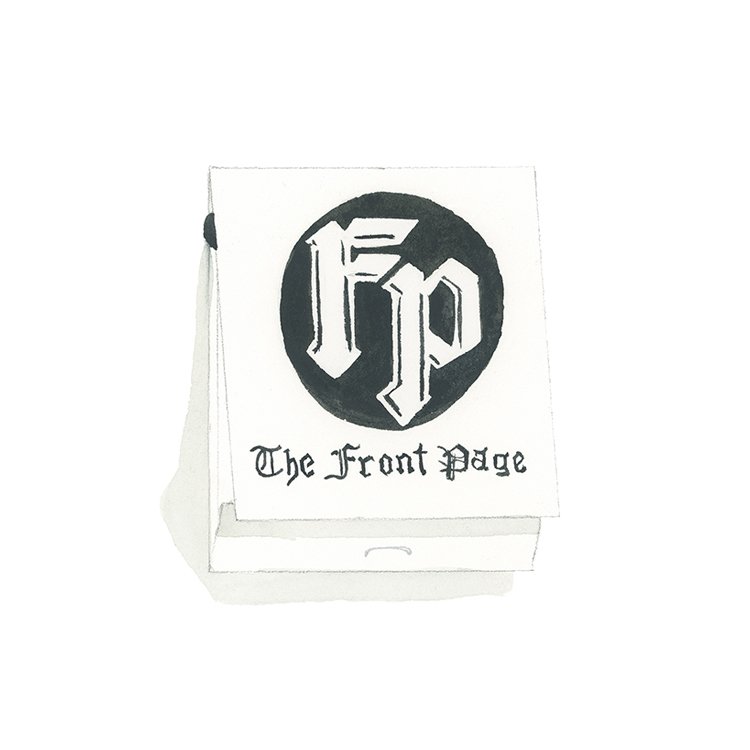 The Front Page restaurant matchbook art print