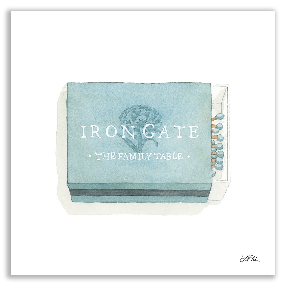 Iron Gate restaurant DMV matchbook art print