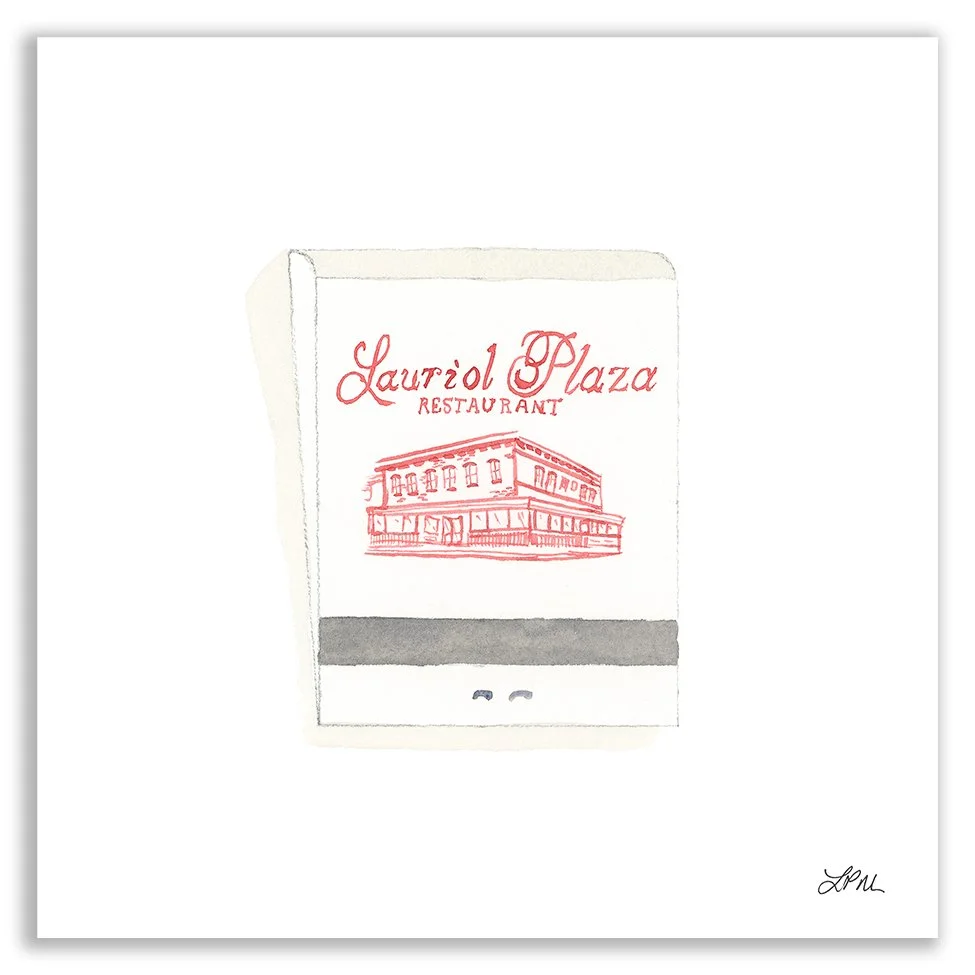 Lauriol Plaza restaurant matchbook art print
