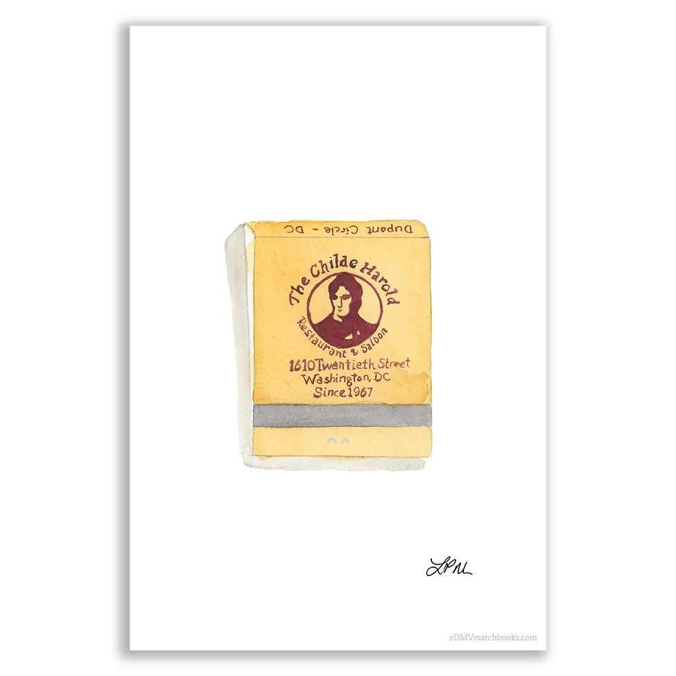 The Childe Harold restaurant matchbook art print DMV Matchbooks