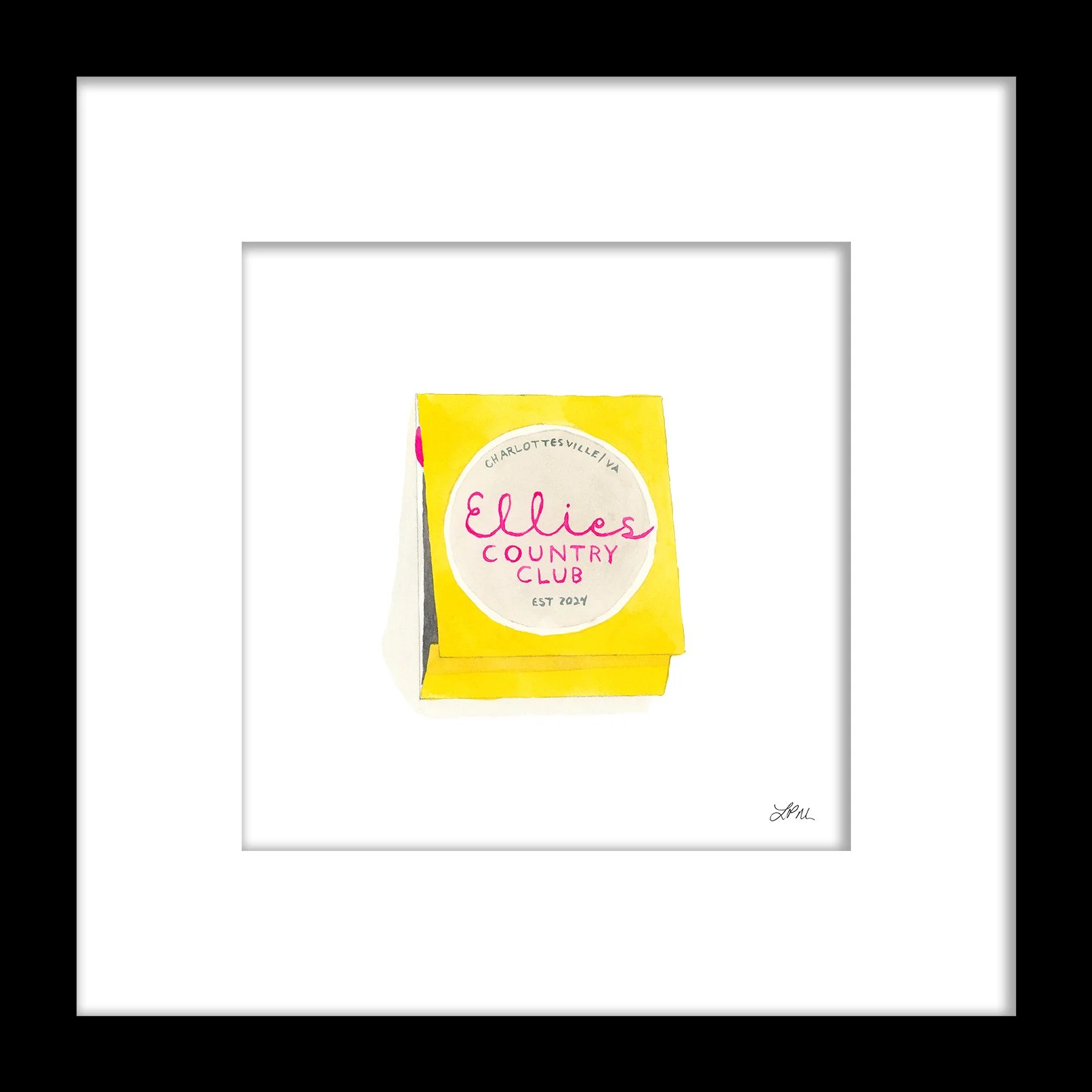 Ellie's Country Club (Charlottesville) restaurant matchbook art print