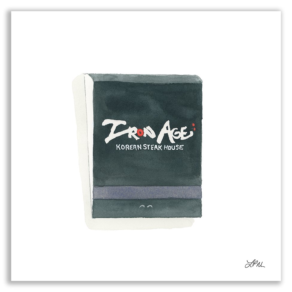 Iron Age restaurant DMV matchbook art print