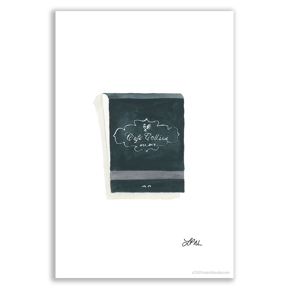 Cafe Colline restaurant matchbook art print