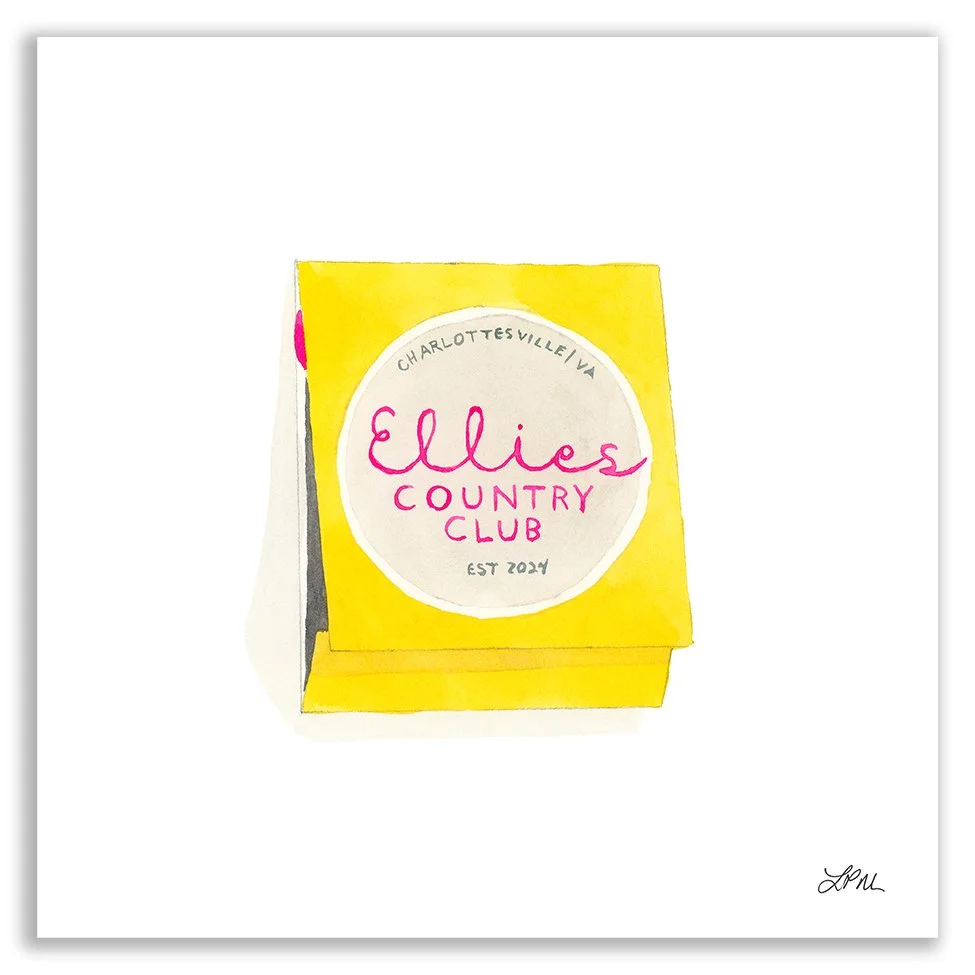 Ellie's Country Club (Charlottesville) restaurant matchbook art print
