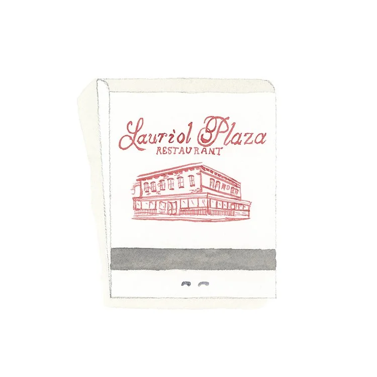 Lauriol Plaza restaurant matchbook art print