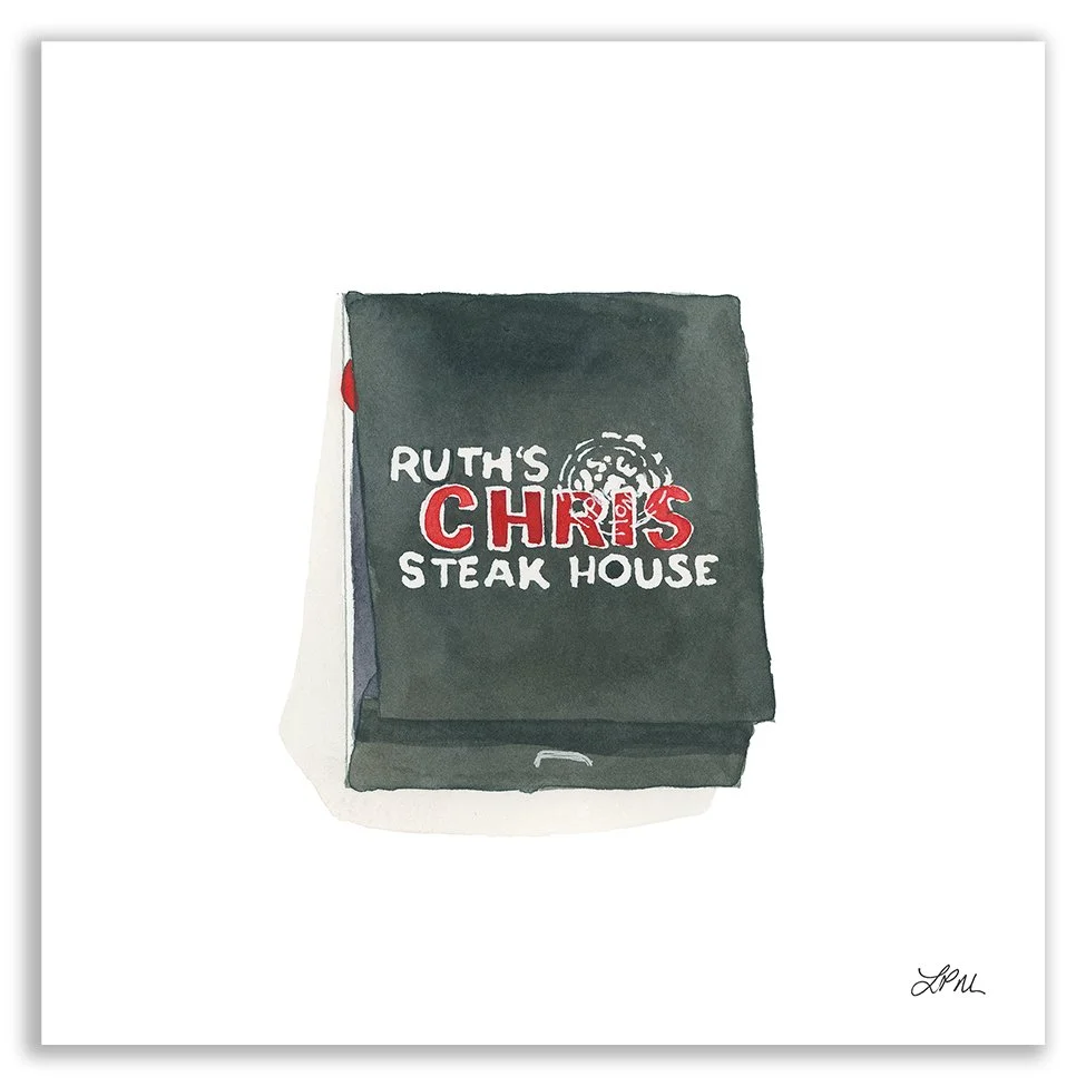 Ruth's Chris Steak House restaurant matchbook art print