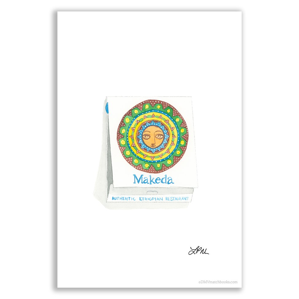 Makeda Ethiopian restaurant matchbook art print