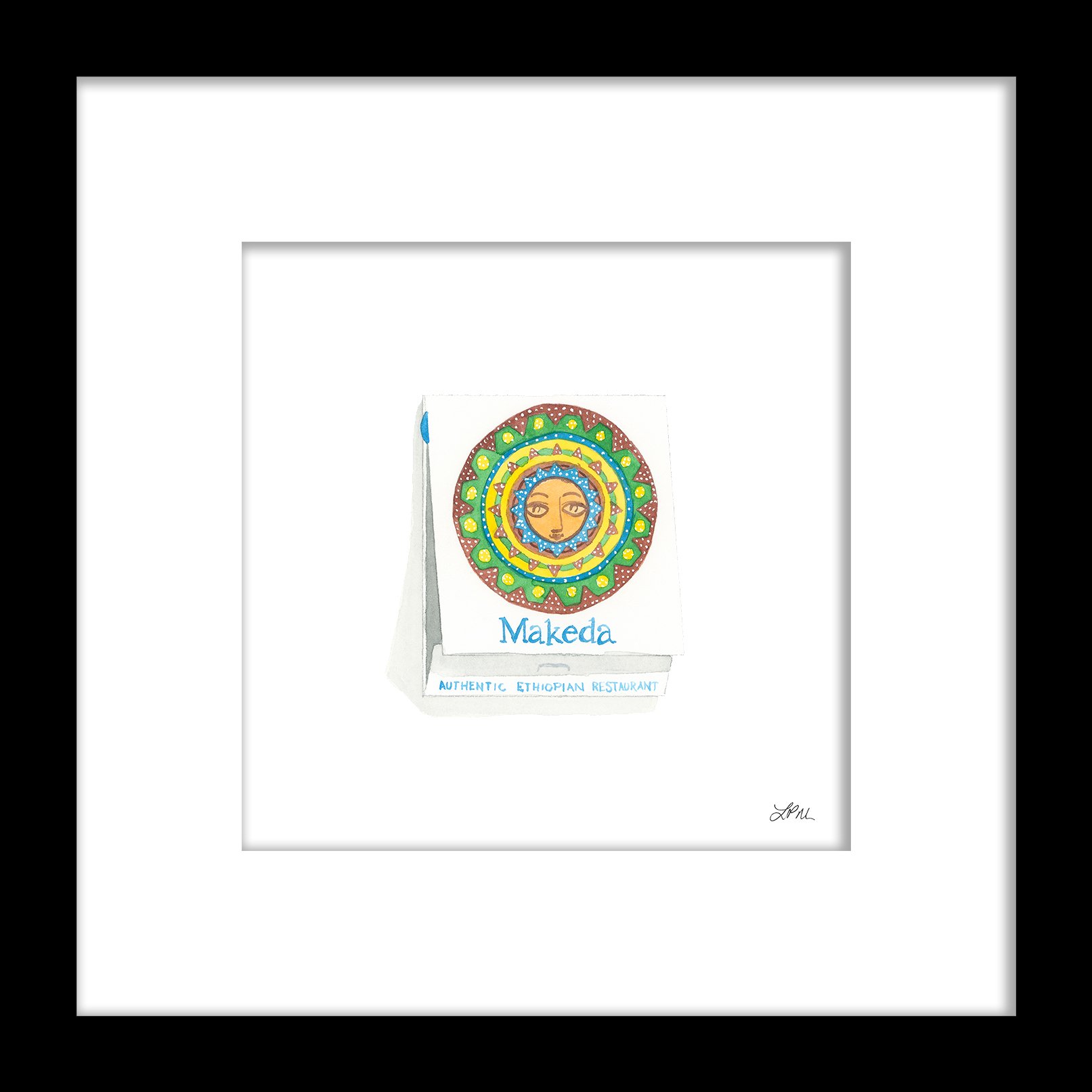 Makeda Ethiopian restaurant matchbook art print