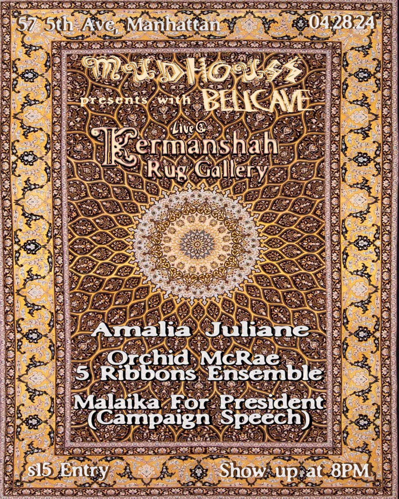 Mudhouse presents with Bellcave: Amalia Juliane, Orchid McRae 5 Ribbons Ensemble, Malaika for President (Campaign Speech)