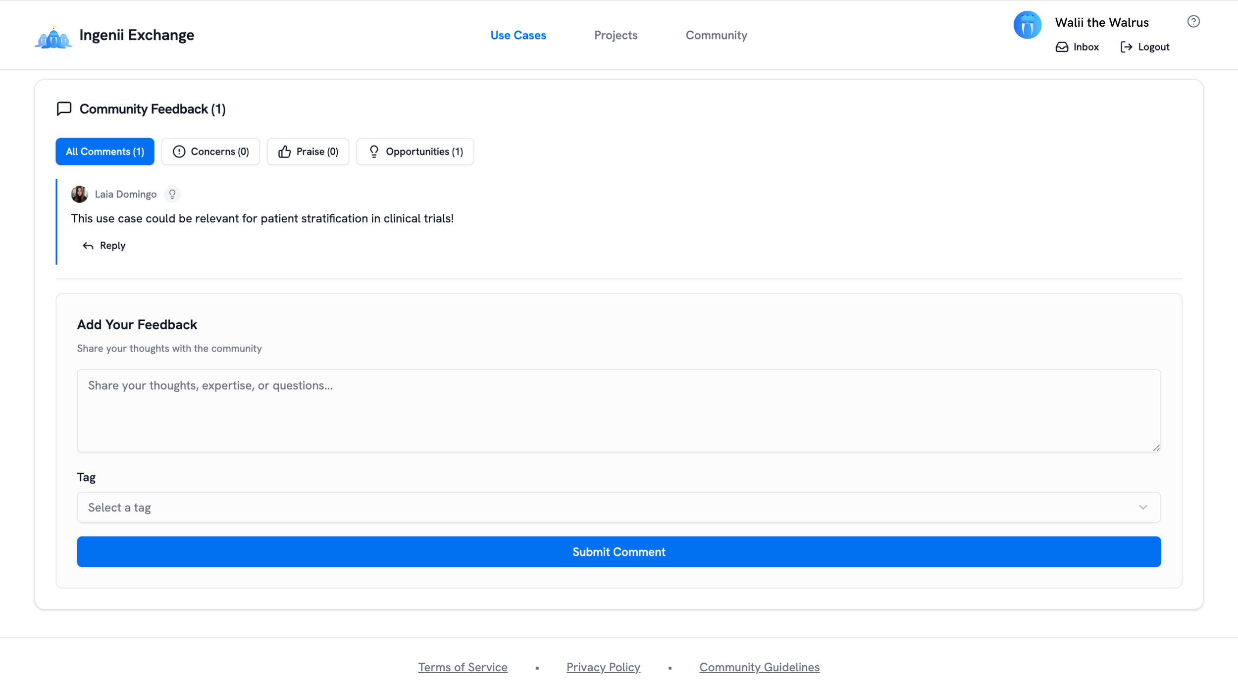 Share feedback and domain-specific input to help refine the community's technical and impact proposals.