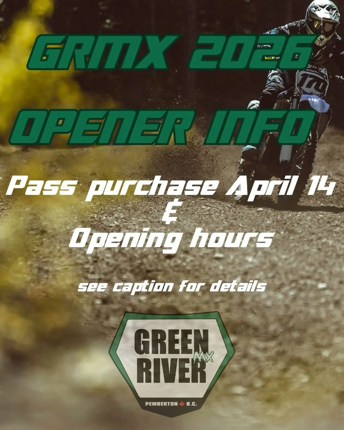 The wait is almost over! GRMX track opens this Wednesday, April 15, 2026!!! 

Season and day passes available April 14 on our website (link will be in bio for 2026). Mark your calendars for Wednesdays, Thursdays, Saturdays, and Sundays, and remember,