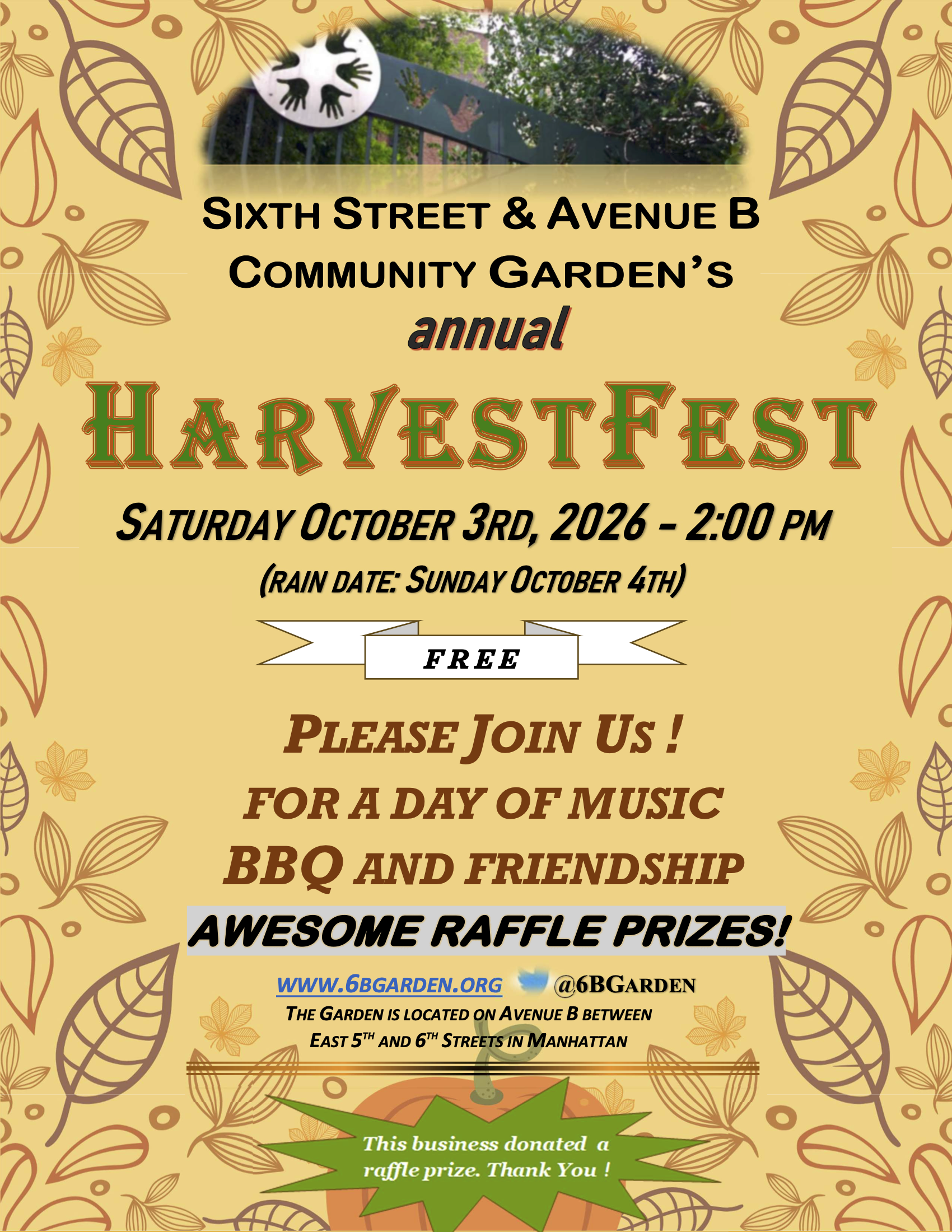 6&amp;B Annual Harvest Fest!