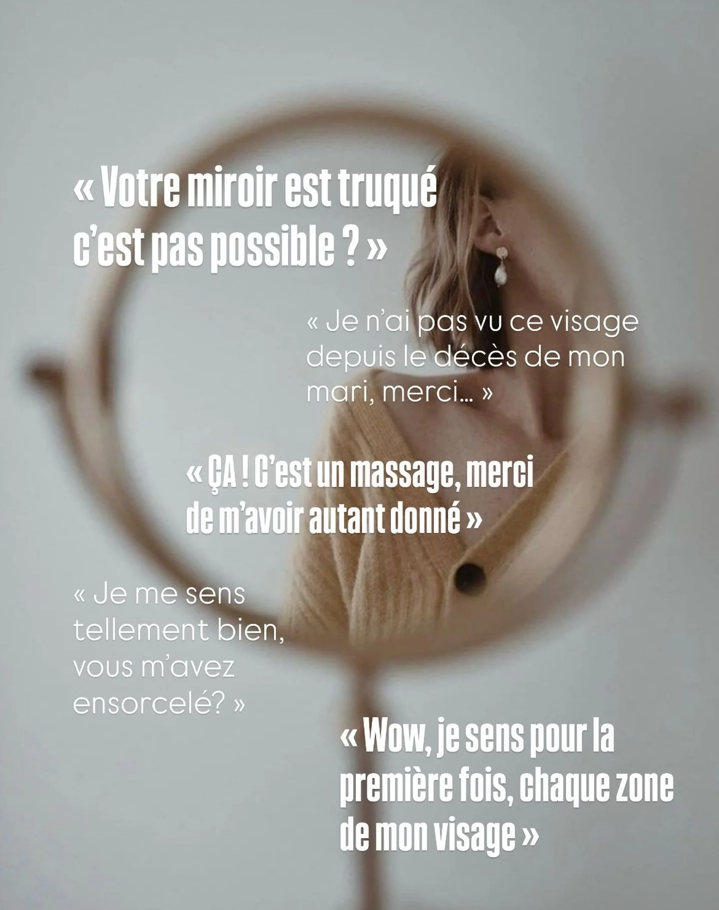 Ces trois moments que nous pr&eacute;f&eacute;rons &agrave; la fin du Massage Facialiste : Votre ressenti les yeux encore ferm&eacute;s, le wouaw lorsque vous posez vos mains sur votre peau ET le miroir ! 🪞 

Parfois de l&rsquo;&eacute;motion, souve