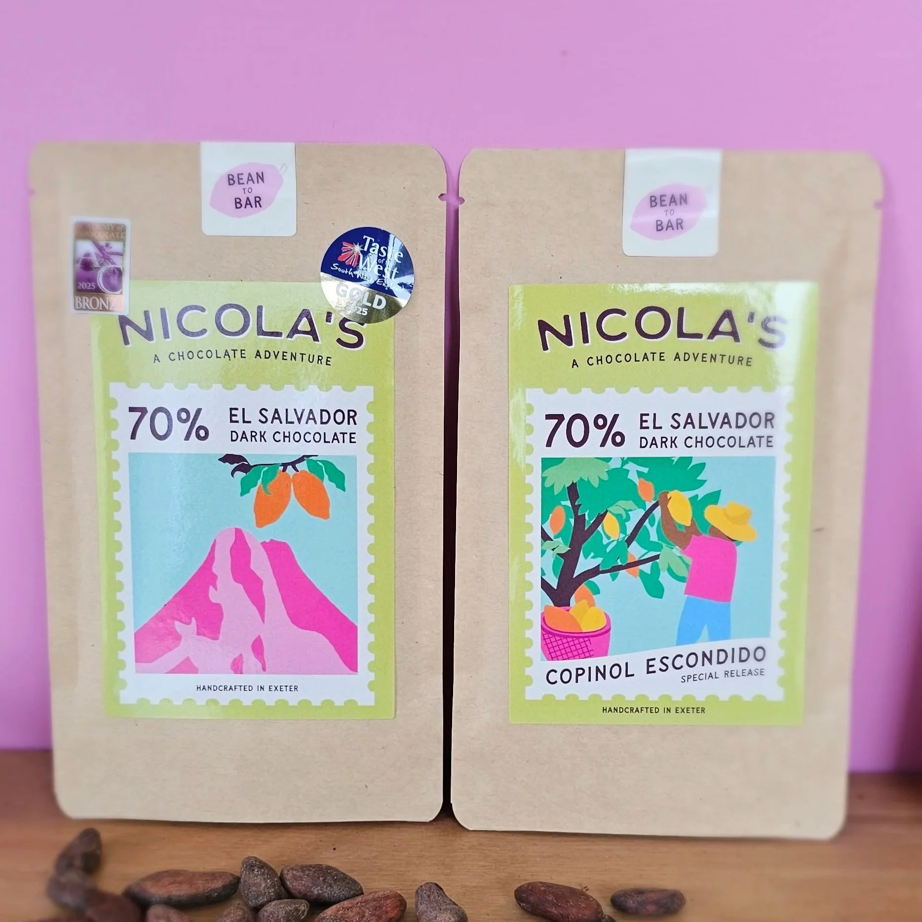El Salvador Chocolate Tasting Pair – 2 x 70% Bars